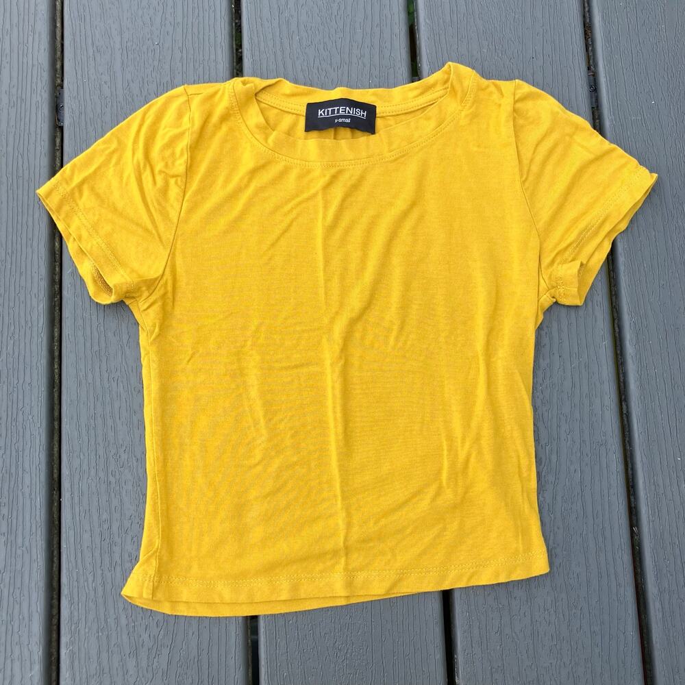 Mustard yellow plain baby t-shirt, indie 90s boho